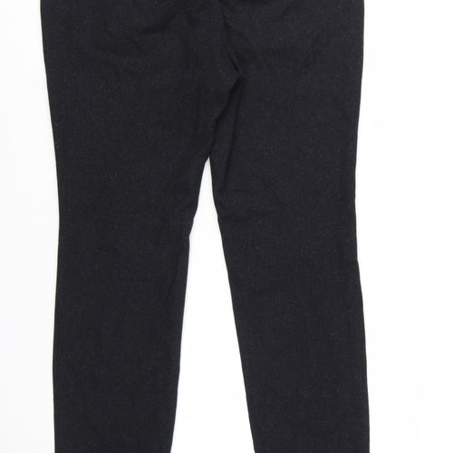 H&M Men's Black Wool Blend Slim Fit Tapered Trousers Size L 34 in