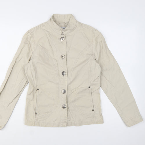 Editions Women's Beige Cotton Button-Up Jacket Size 10