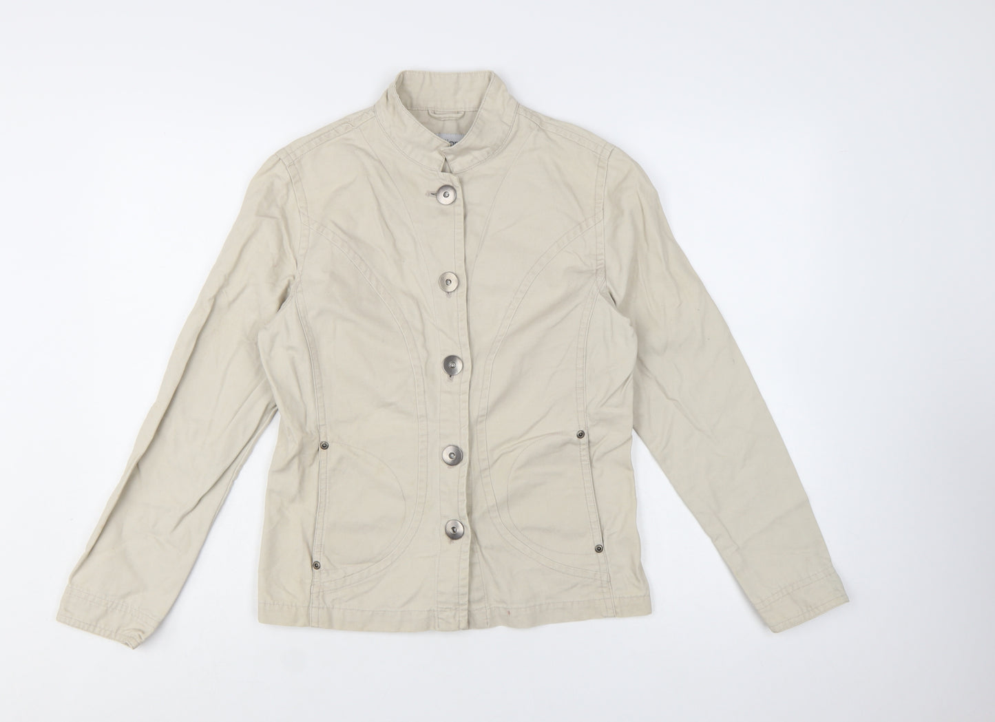 Editions Women's Beige Cotton Button-Up Jacket Size 10