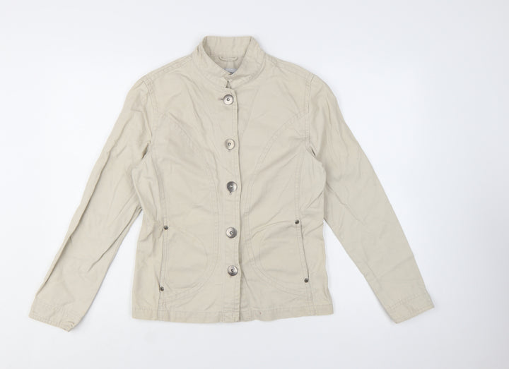 Editions Women's Beige Cotton Button-Up Jacket Size 10