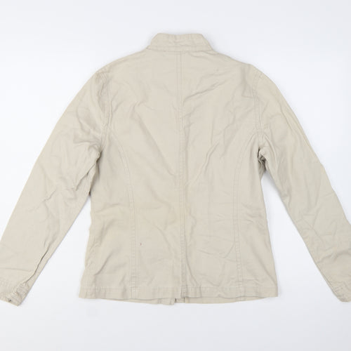 Editions Women's Beige Cotton Button-Up Jacket Size 10