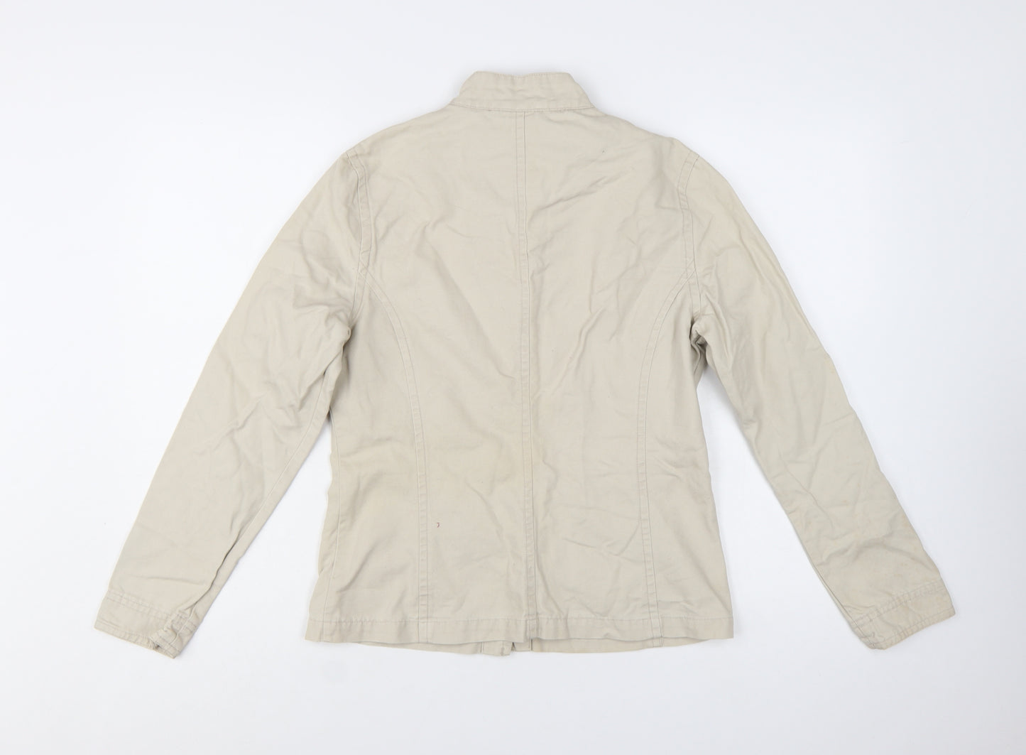 Editions Women's Beige Cotton Button-Up Jacket Size 10