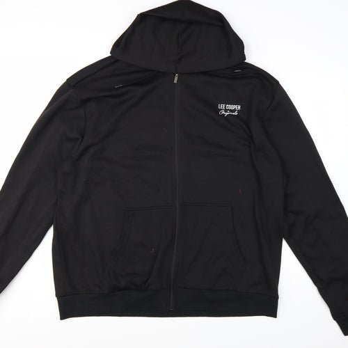 Lee Cooper Men's Black 3XL Full Zip Hoodie Sweatshirt