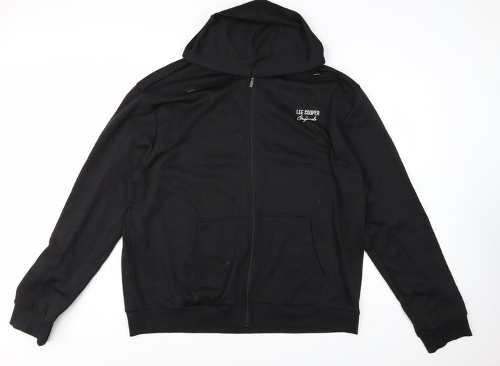 Lee Cooper Men's Black 3XL Full Zip Hoodie Sweatshirt
