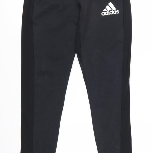 Adidas Men Black Slim Fit Joggers Tapered Casual Trousers M