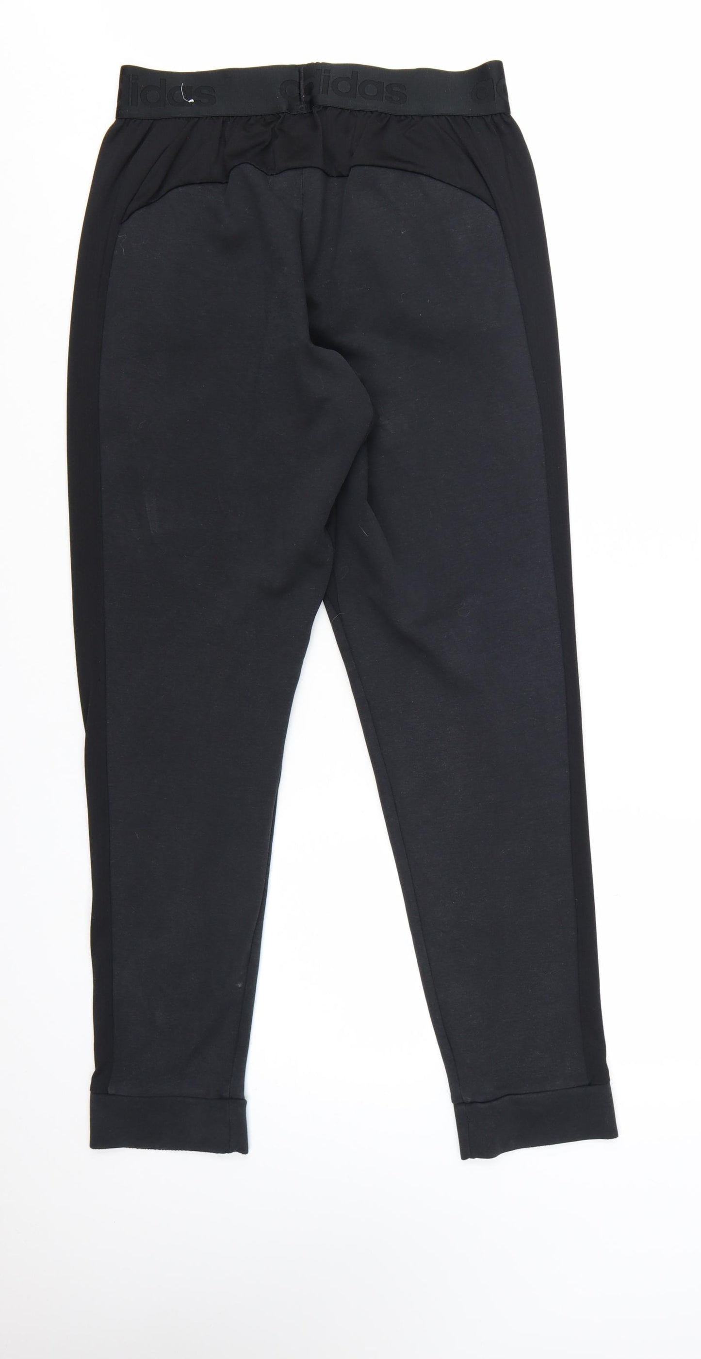 Adidas Men Black Slim Fit Joggers Tapered Casual Trousers M