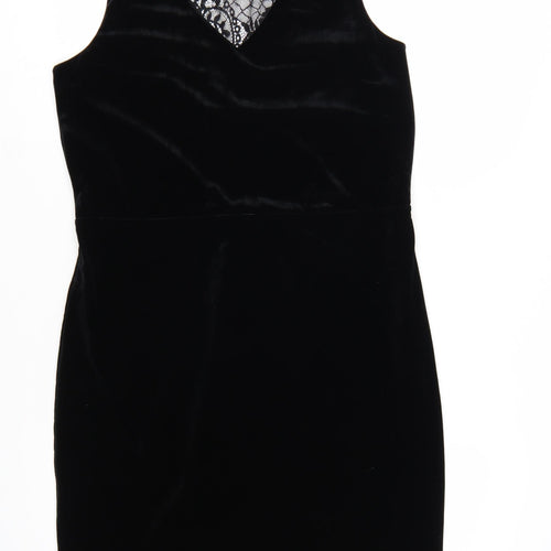 Esprit Women’s Black Velvet Lace V-Neck Bodycon Dress XL