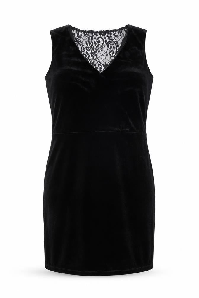 Esprit Women’s Black Velvet Lace V-Neck Bodycon Dress XL