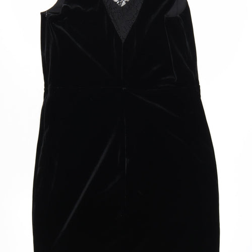 Esprit Women’s Black Velvet Lace V-Neck Bodycon Dress XL
