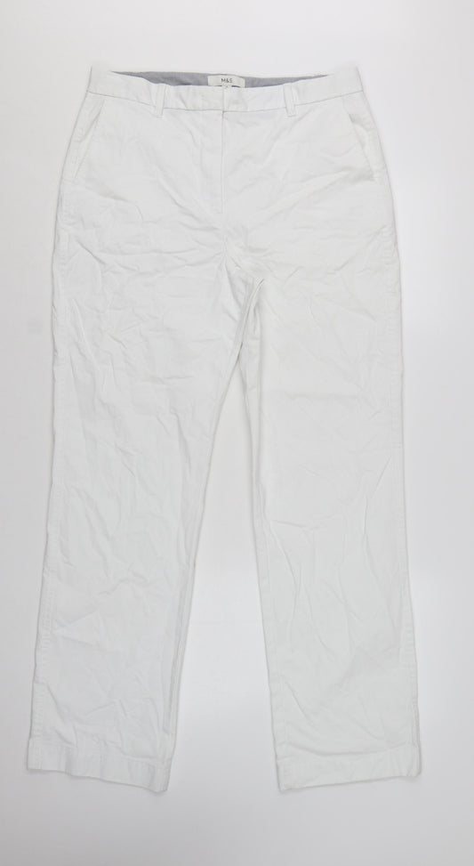 Marks and Spencer Women’s White Chino Trousers Size 14 Long