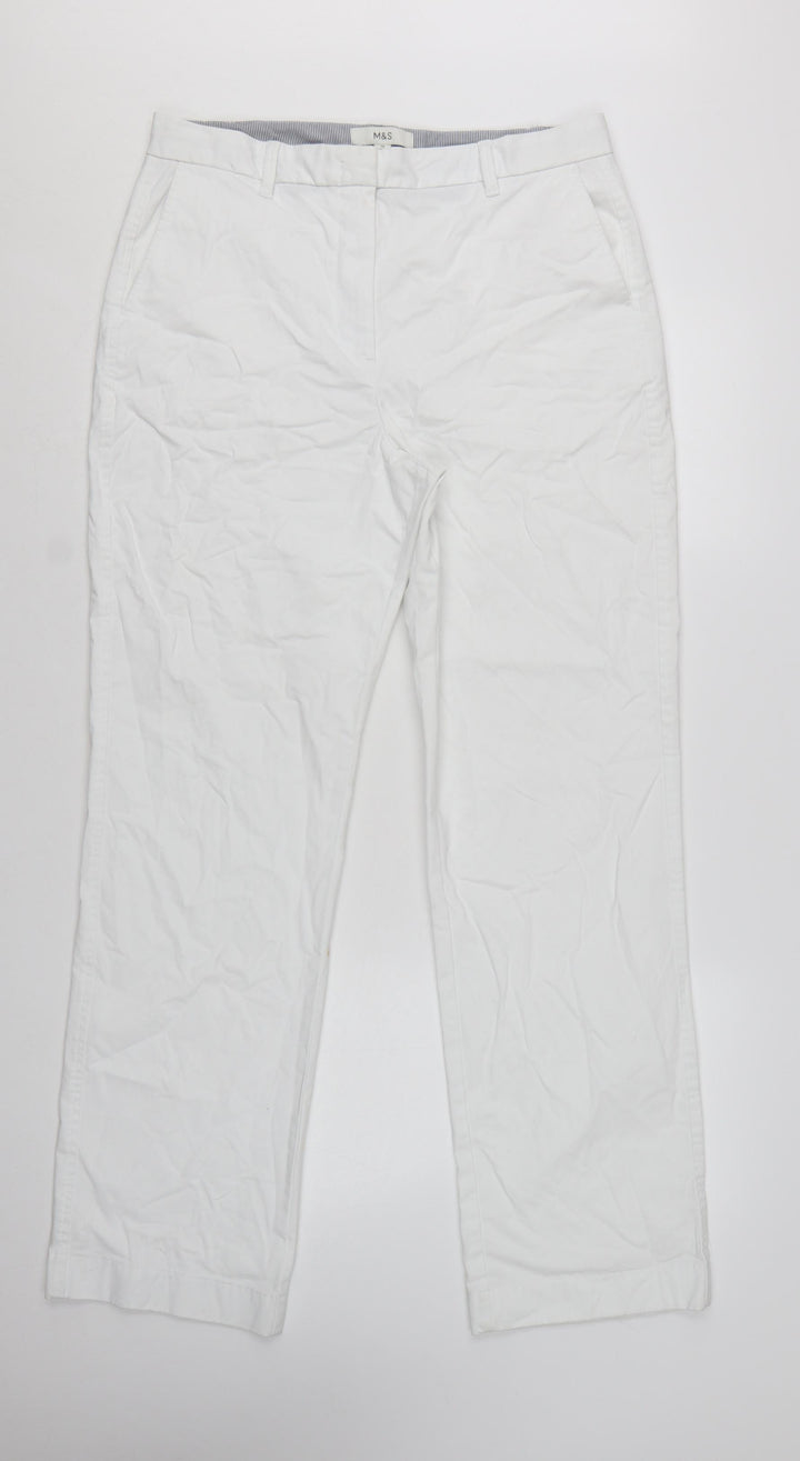 Marks and Spencer Women’s White Chino Trousers Size 14 Long
