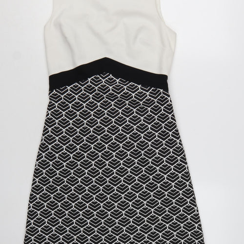 Miss Selfridge Women’s Black & White Geometric Shift Dress UK 8