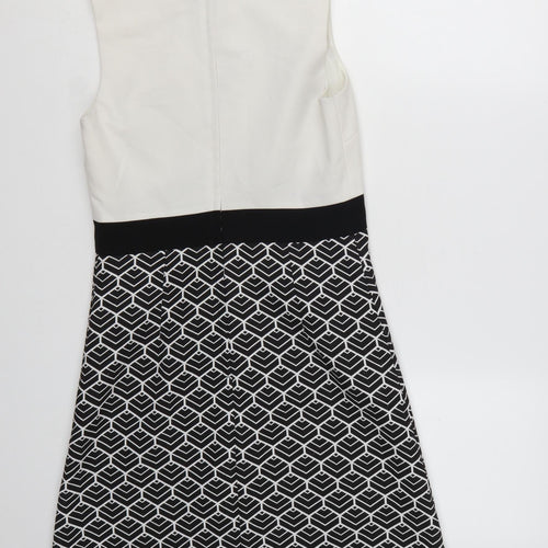 Miss Selfridge Women’s Black & White Geometric Shift Dress UK 8