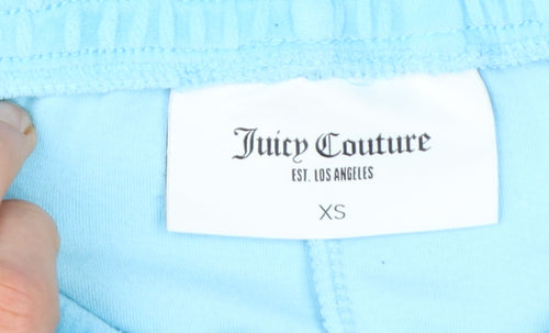 Juicy Couture Women Blue XS Velour Rhinestone Logo Sweatpants