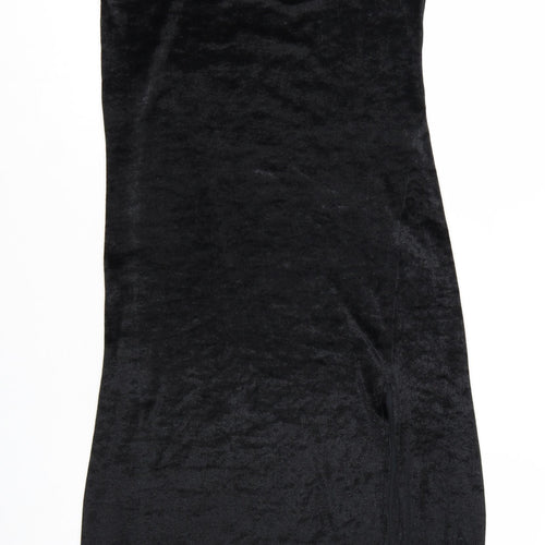 H&M Divided Women Black Size 12 Velvet Lace Slip Dress