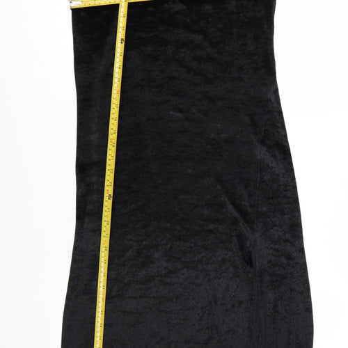 H&M Divided Women Black Size 12 Velvet Lace Slip Dress