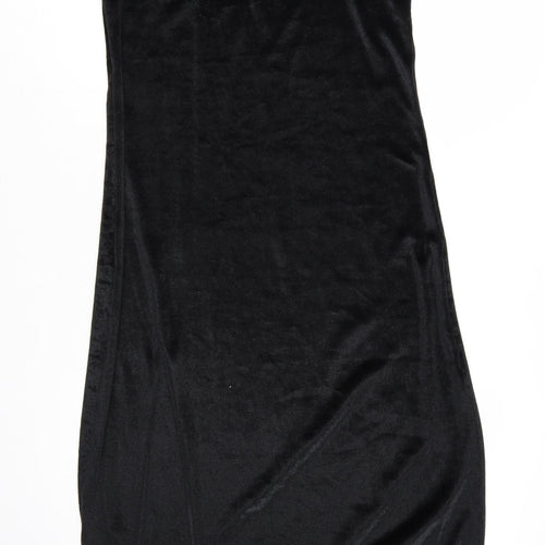 H&M Divided Women Black Size 12 Velvet Lace Slip Dress
