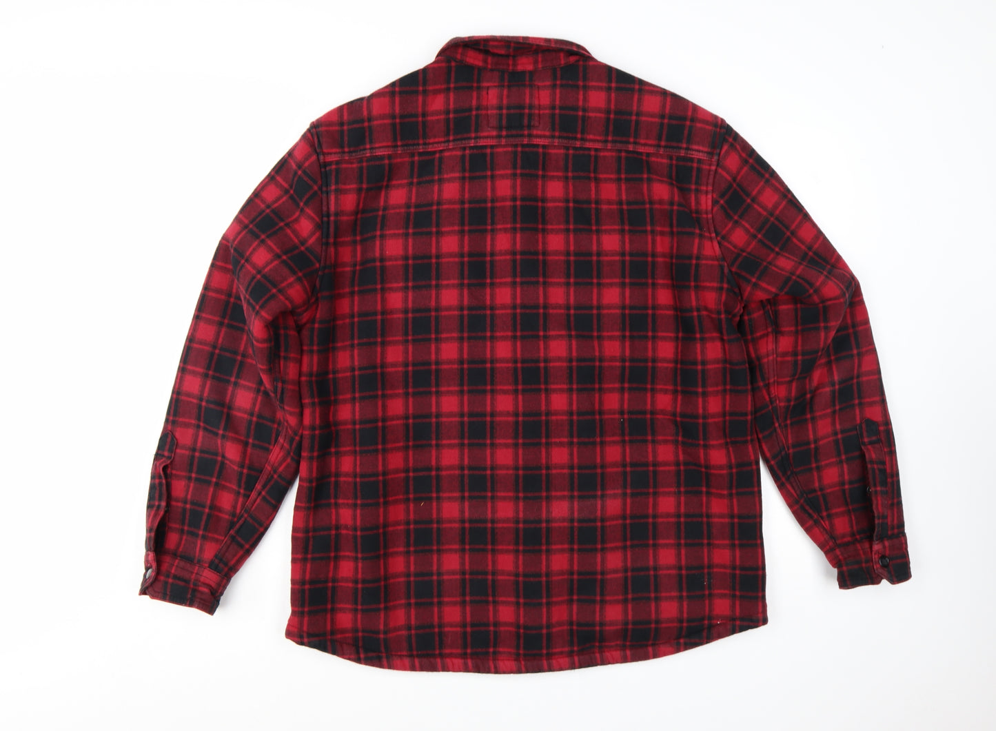 Marks and Spencer Men's Red Check Flannel Jacket Size L