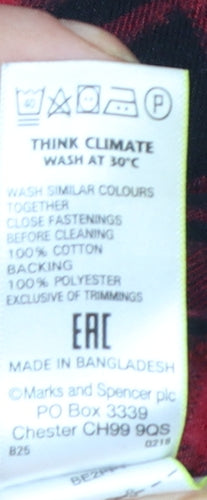 Marks and Spencer Men's Red Check Flannel Jacket Size L