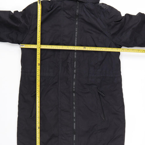 Superdry Women's Black Hooded Parka Jacket M Regular Fit