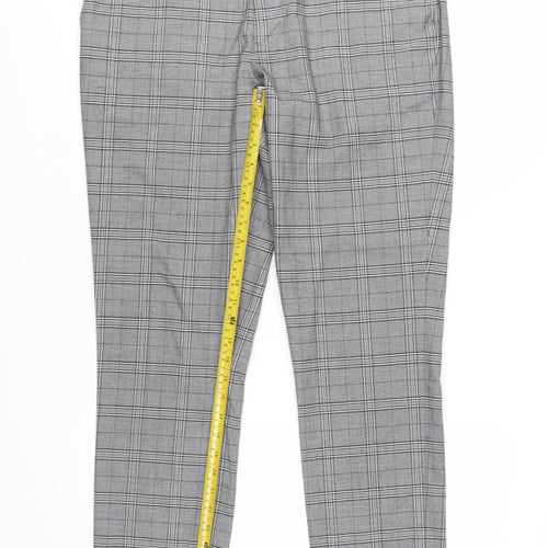 Taylor & Wright Men's Grey Check Slim Fit Dress Trousers 34R