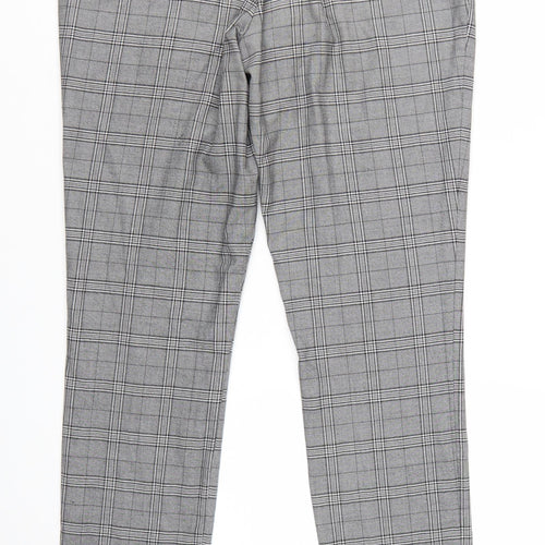Taylor & Wright Men's Grey Check Slim Fit Dress Trousers 34R
