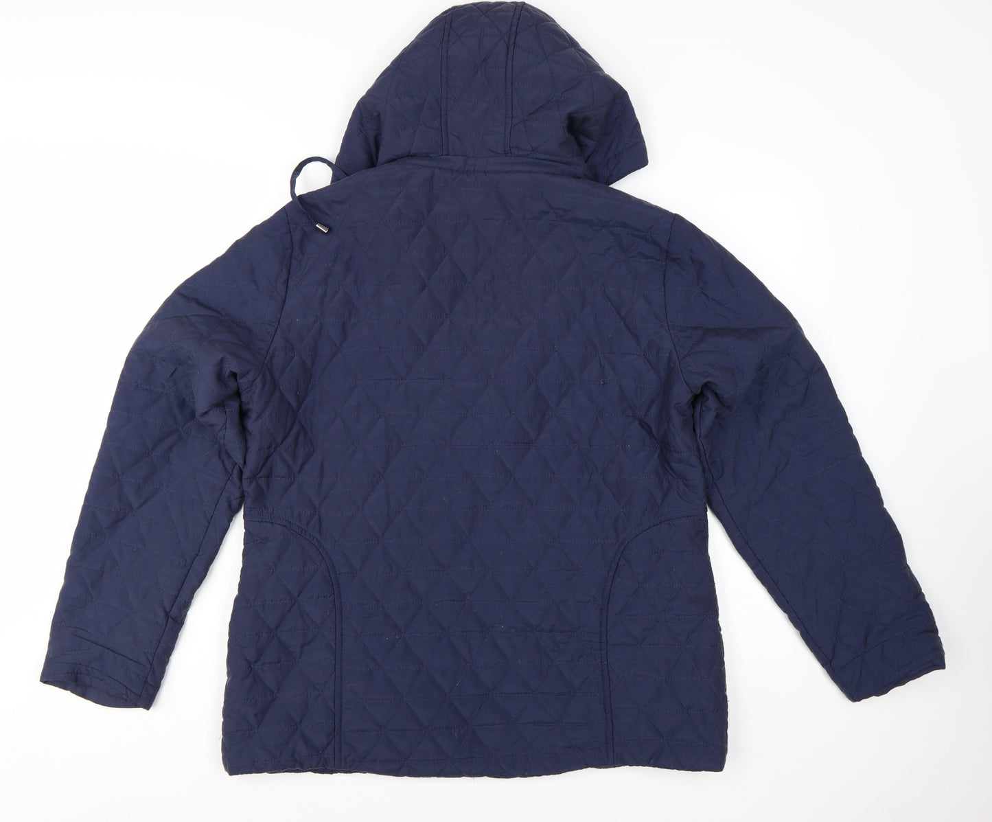 Cotton Traders Women Blue Quilted Hooded Jacket Size 16