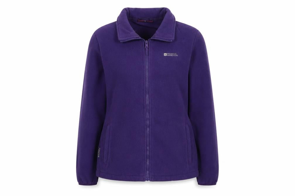 Front view of Mountain Warehouse women’s purple fleece 3-in-1 jacket, size UK 14