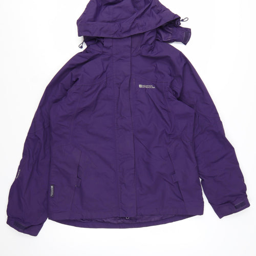 Mountain Warehouse Women Purple Waterproof Hooded Rain Jacket Size 14