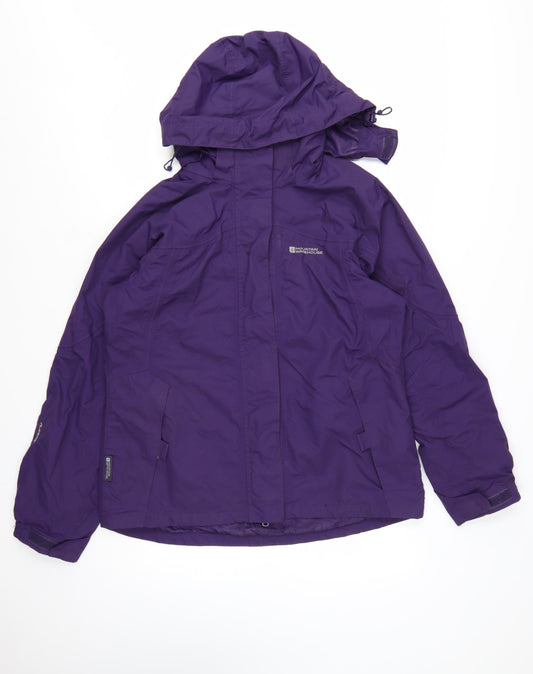 Mountain Warehouse Women Purple Waterproof Hooded Rain Jacket Size 14