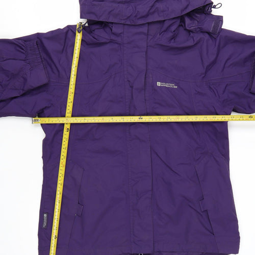 Mountain Warehouse Women Purple Waterproof Hooded Rain Jacket Size 14