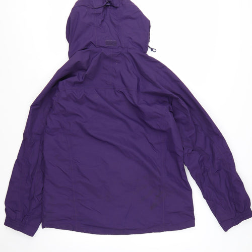 Mountain Warehouse Women Purple Waterproof Hooded Rain Jacket Size 14