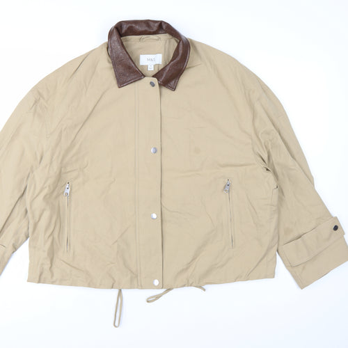 Marks and Spencer Women's Beige Twill Basic Jacket Size M
