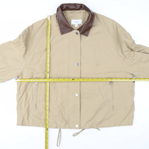Marks and Spencer Women's Beige Twill Basic Jacket Size M