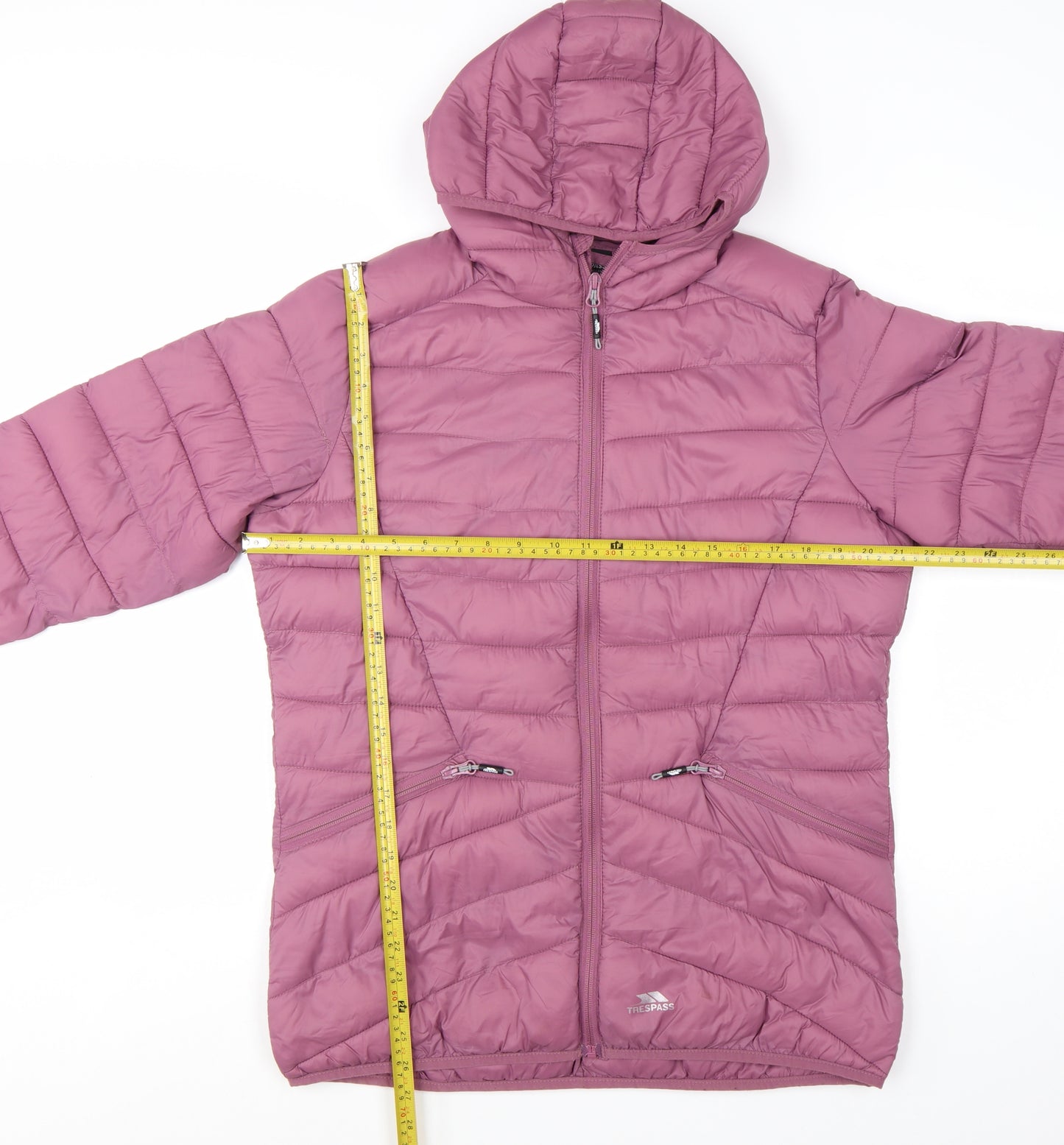 Trespass Women's Pink Hooded Puffer Jacket Size 14 L Lightweight