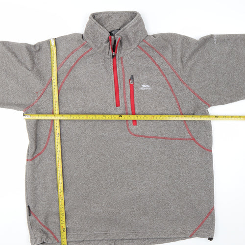 Trespass Men’s Grey 1/4 Zip Fleece Pullover Sweatshirt L