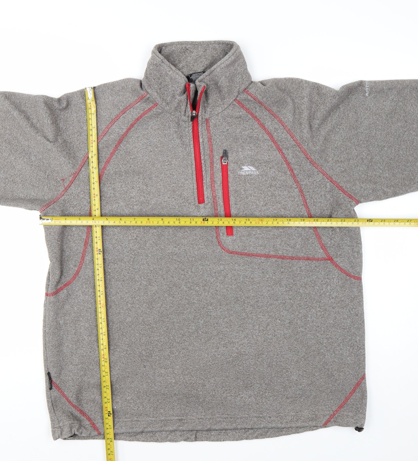 Trespass Men’s Grey 1/4 Zip Fleece Pullover Sweatshirt L