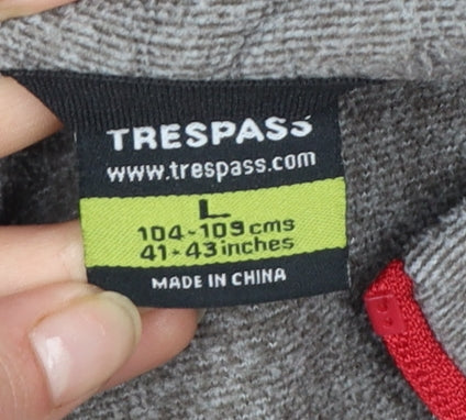 Trespass Men’s Grey 1/4 Zip Fleece Pullover Sweatshirt L