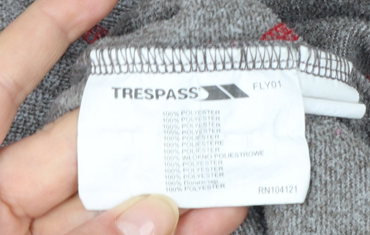 Trespass Men’s Grey 1/4 Zip Fleece Pullover Sweatshirt L