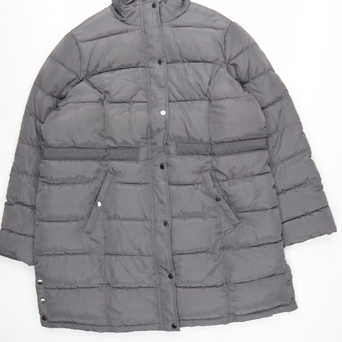 Maine New England Womens Grey Long Puffer Coat Size 20