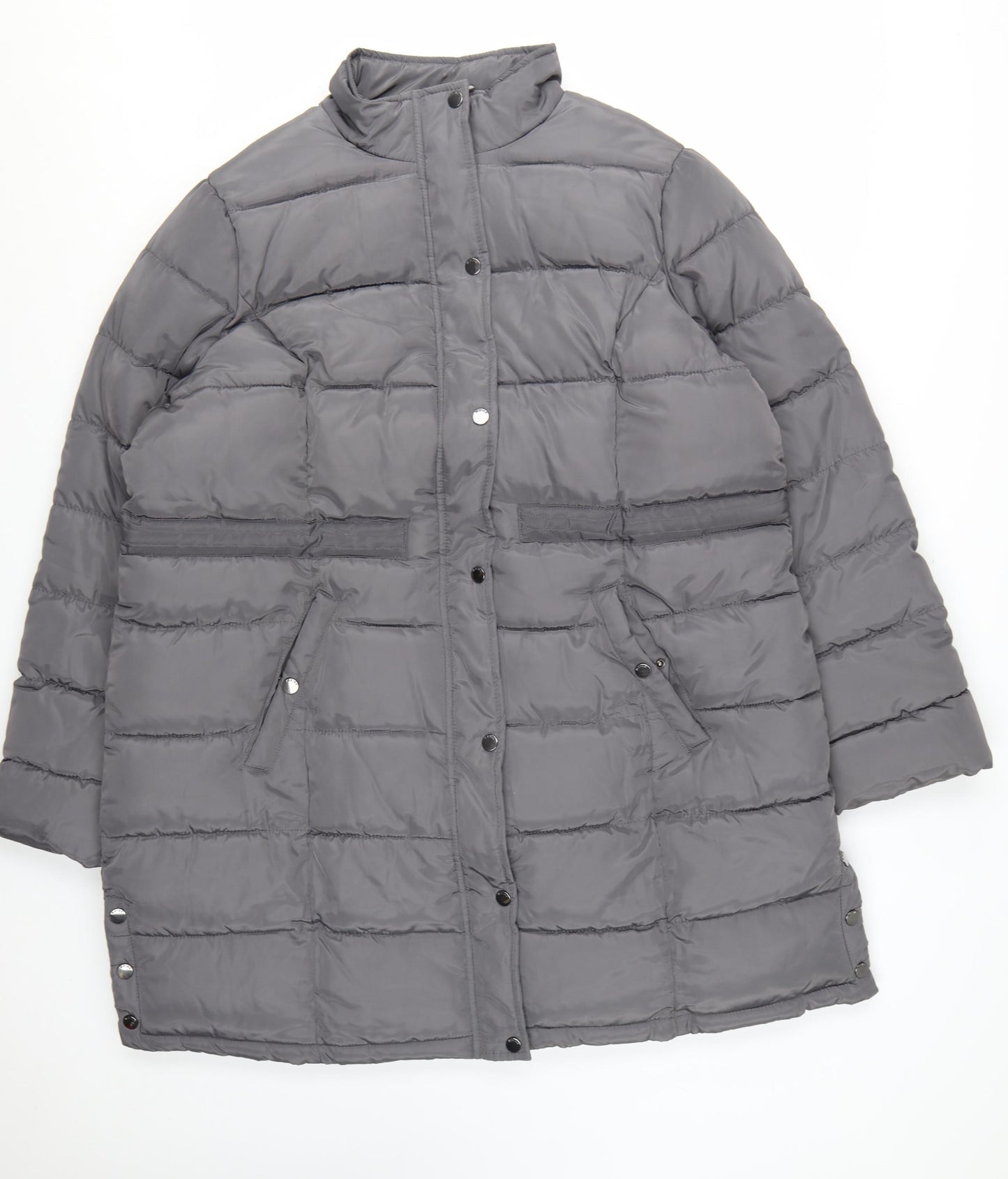 Maine New England Womens Grey Long Puffer Coat Size 20