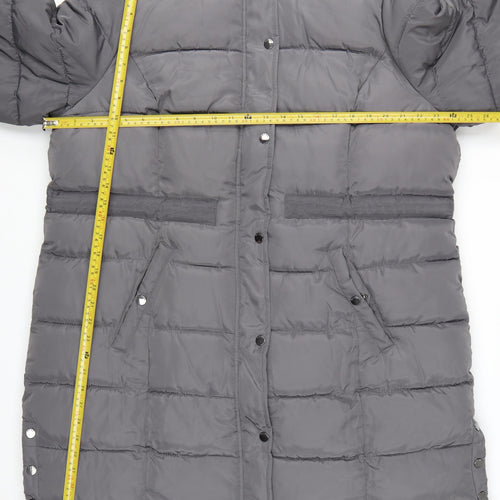 Maine New England Womens Grey Long Puffer Coat Size 20