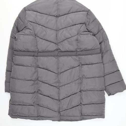 Maine New England Womens Grey Long Puffer Coat Size 20