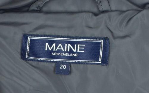Maine New England Womens Grey Long Puffer Coat Size 20