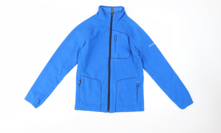 Columbia Boys Blue Full Zip Fleece Jacket Size 14 Years Outdoor Warm Layer