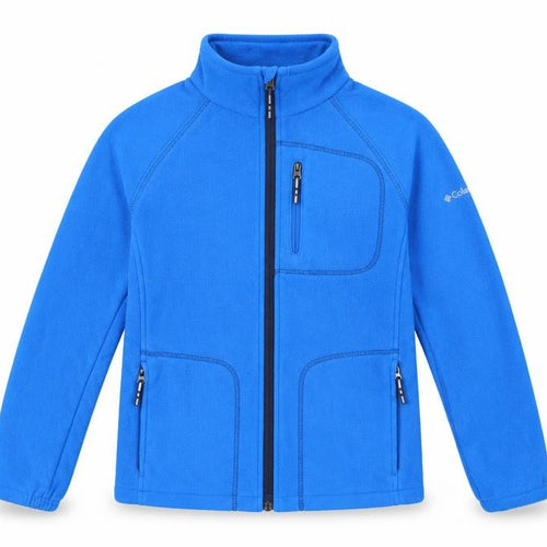 Columbia Boys Blue Full Zip Fleece Jacket Size 14 Years Outdoor Warm Layer