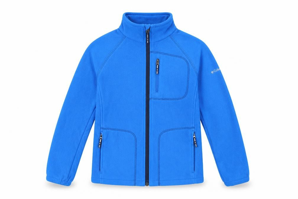 Columbia Boys Blue Full Zip Fleece Jacket Size 14 Years Outdoor Warm Layer
