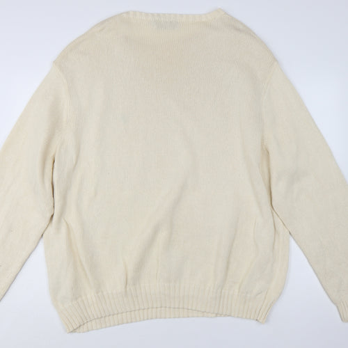 Polo Ralph Lauren Men's Beige 4XL Cotton Crew Neck Jumper