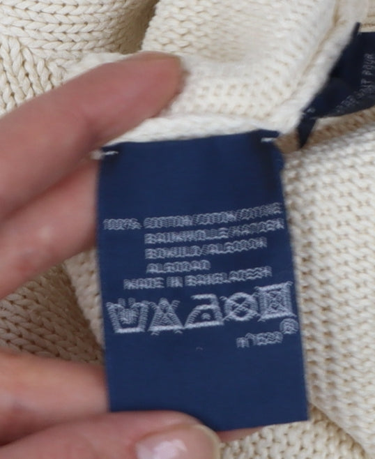 Polo Ralph Lauren Men's Beige 4XL Cotton Crew Neck Jumper