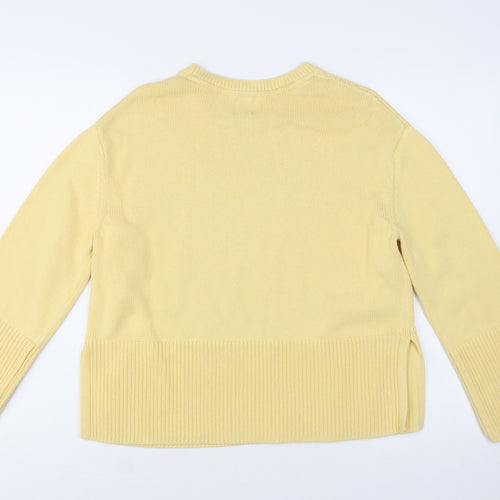 GAP Women's Yellow Cotton Crew Neck Pullover Jumper XS